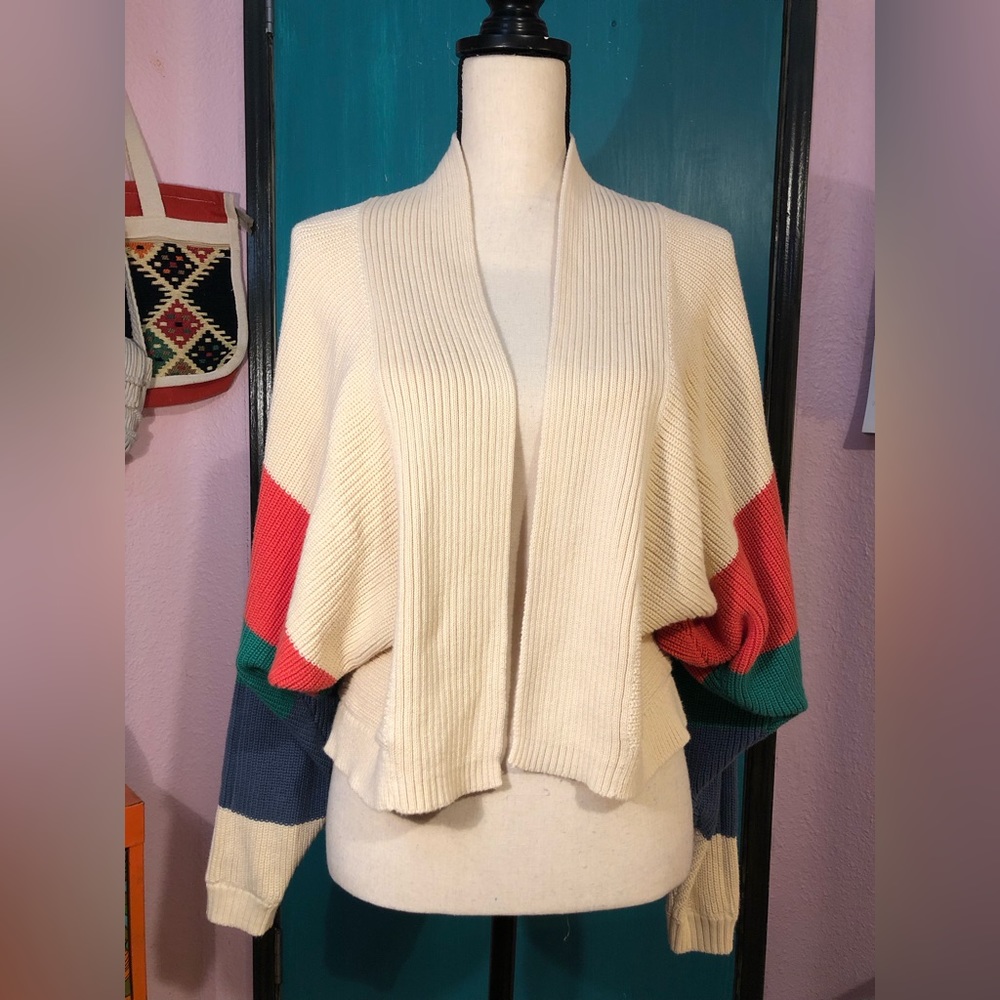 CAbi Cream Trio‎ Striped Cardigan Size S